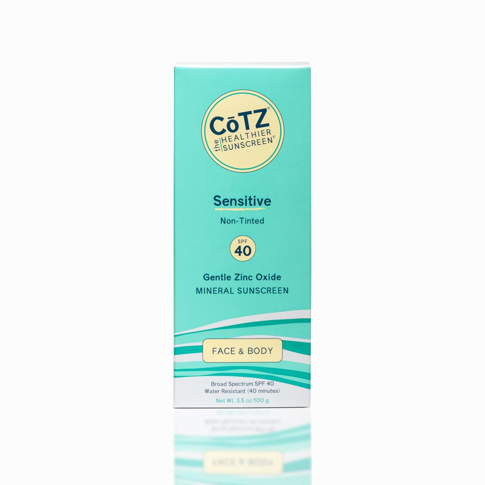 Front of Cotz Sensitive Non-Tinted SPF 40 carton