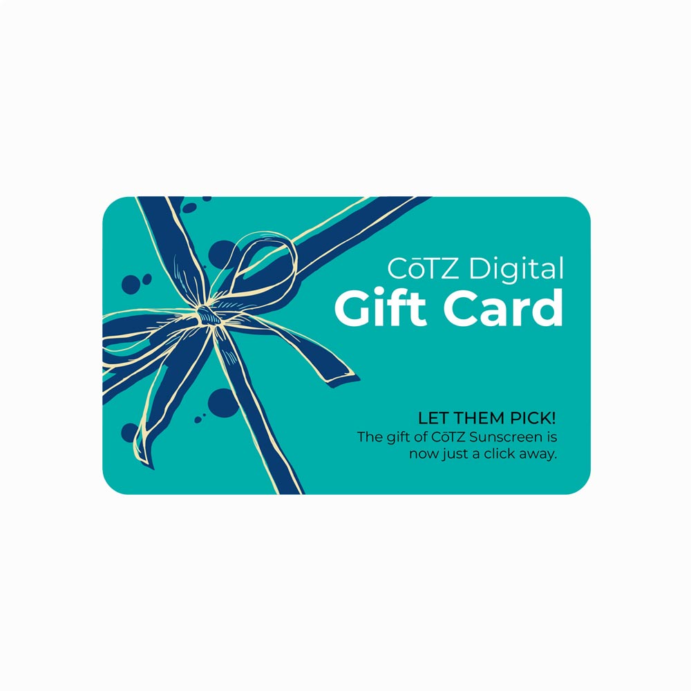 Image of a Cotz Digital Gift Card on a white background