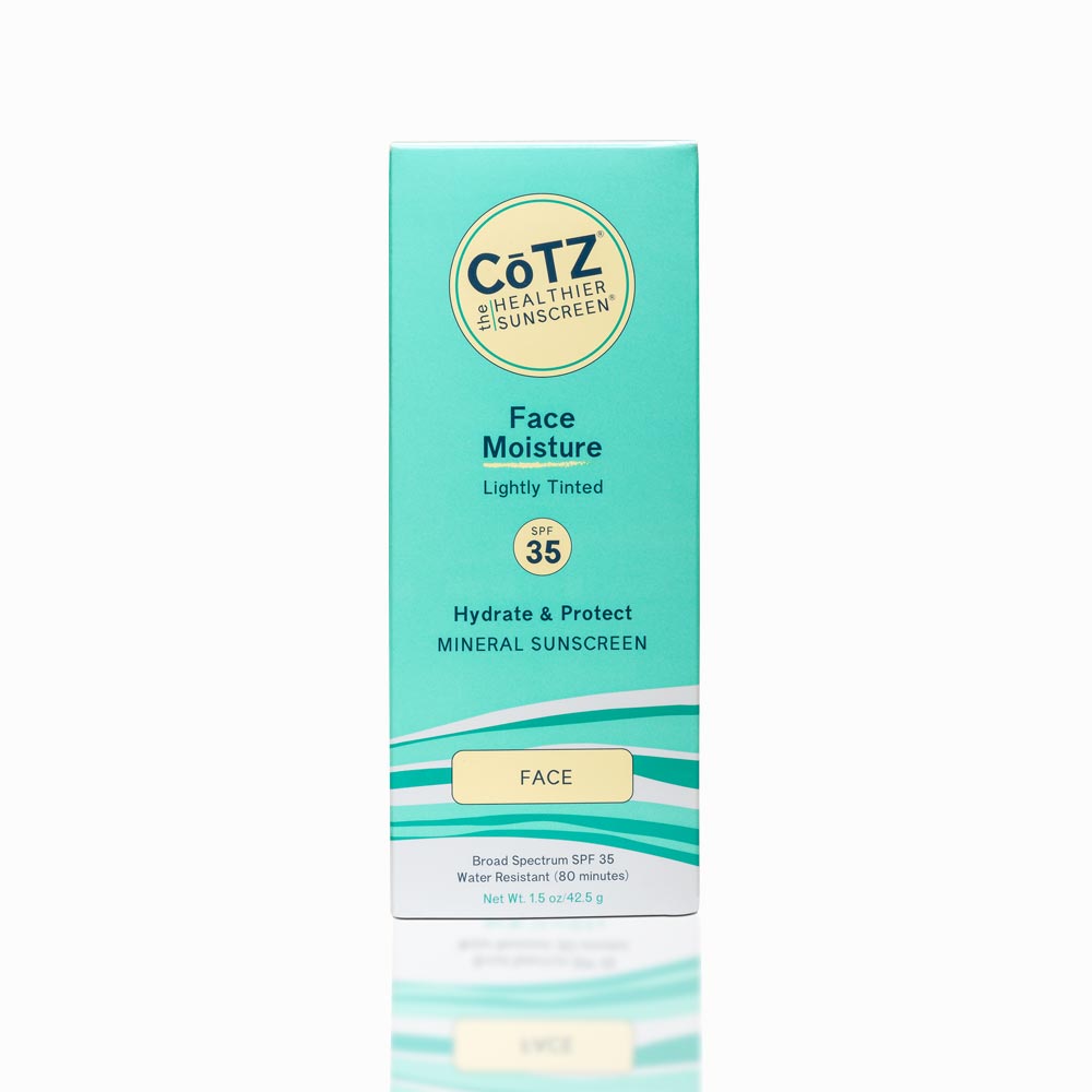 Front of Cotz Face Moisture Lightly Tinted SPF 35 carton