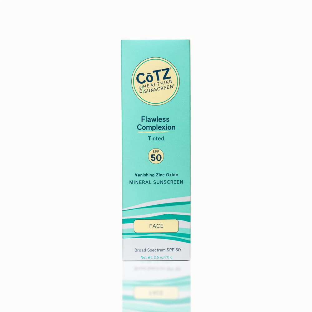 Front of Cotz Flawless Complexion Lightly Tinted SPF 50 carton