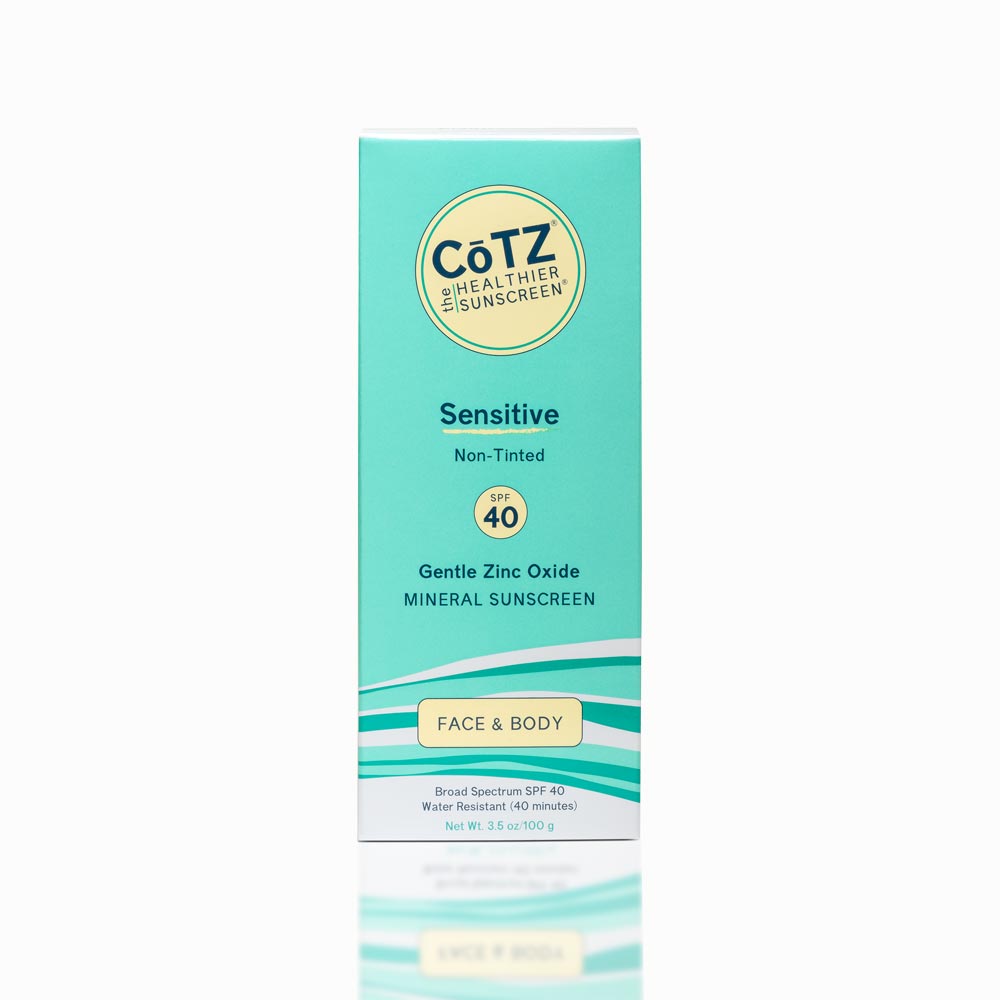 Front of Cotz Sensitive Non-Tinted SPF 40 carton