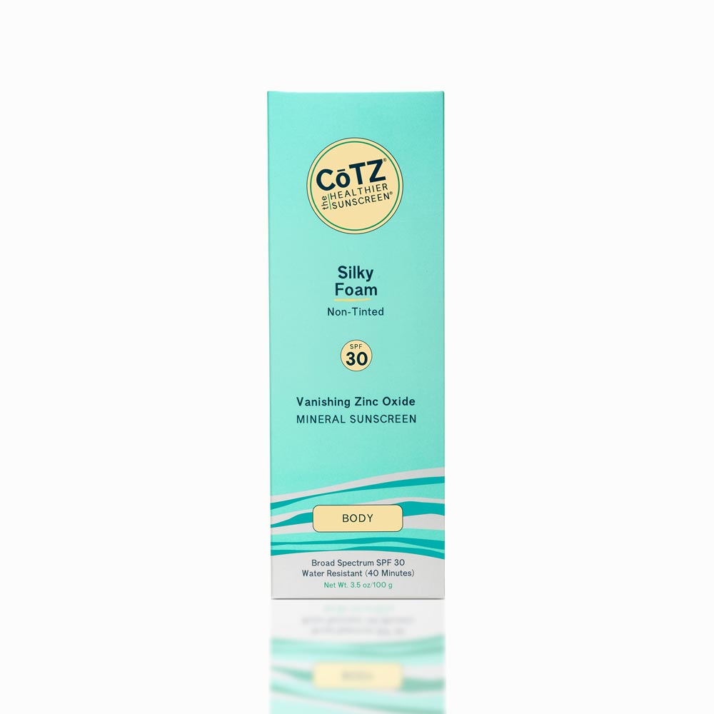 Front of Silky Foam Non-Tinted SPf 30 carton