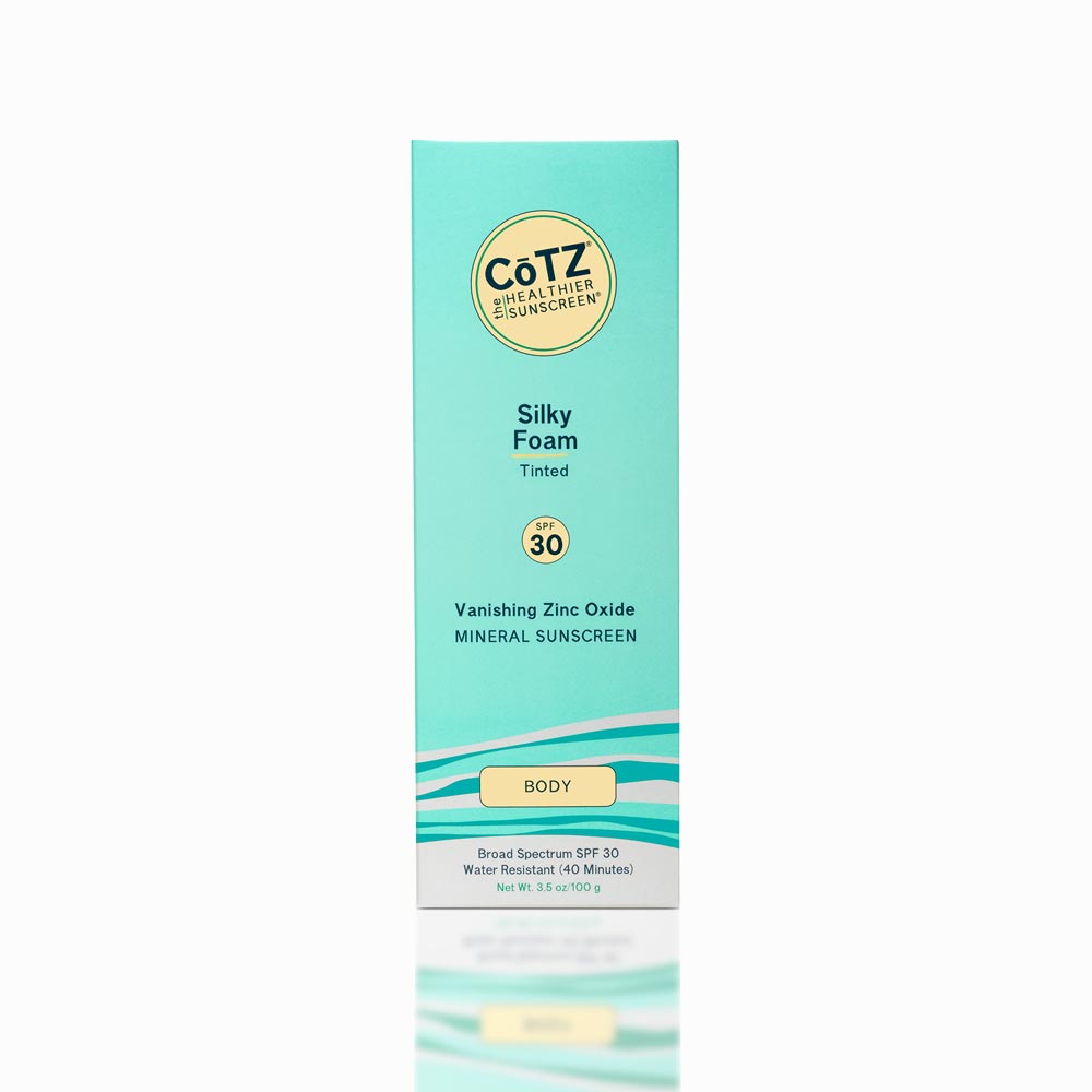 Front of Cotz Silky Foam Tinted SPF 30 carton